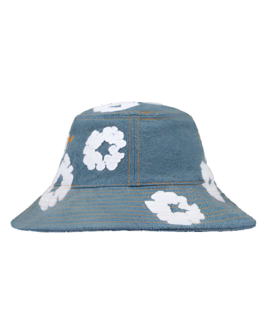 Denim Cotton Wreath Bucket Hat 'Light Wash'