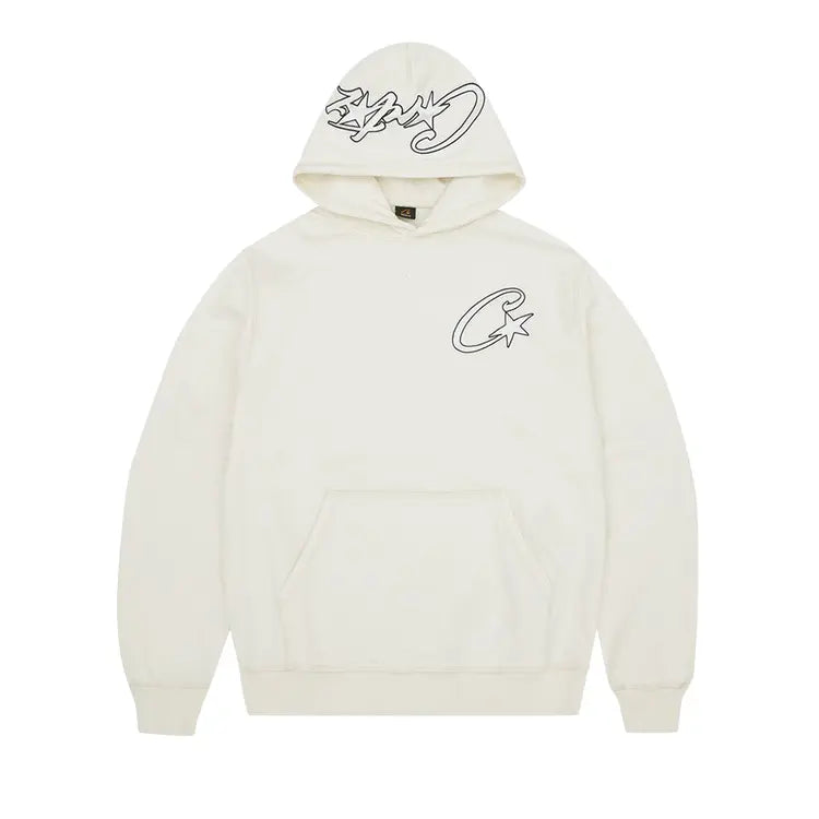 Corteiz Satin C Star Appliqué Hoodie ‘Off White’