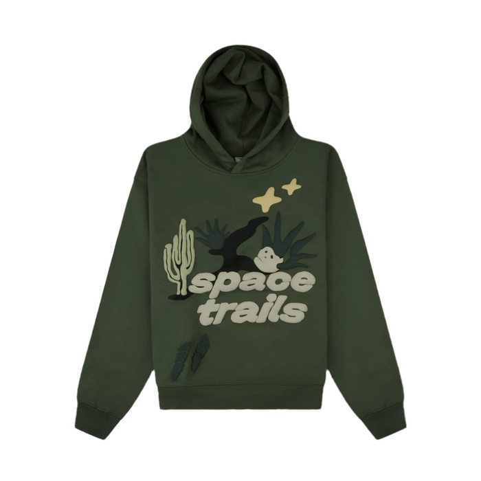 Broken Planet Hoodie Space Trails 'Olive Green'