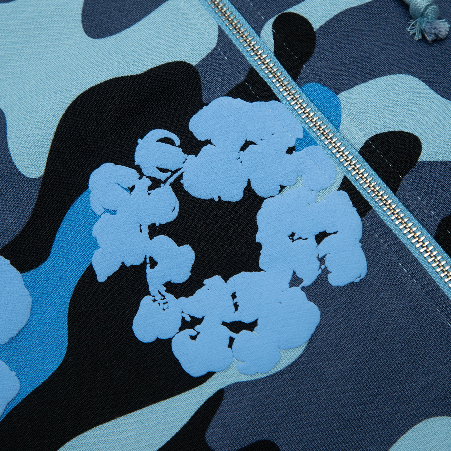 Denim Tears Camo Wreath Zip Hoodie Blue 'London Exclusive'