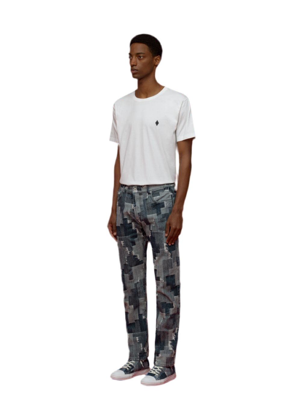 Marcelo Burlon County of Milan ALLOVER CROSS DENIM STRAIGHTLEG JEANS