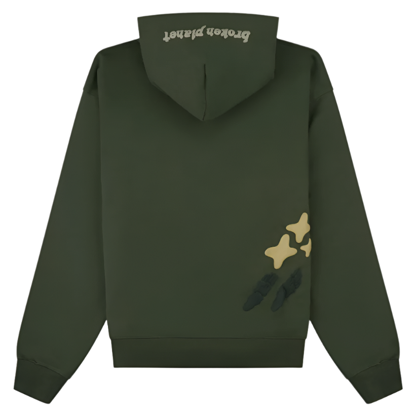 Broken Planet Hoodie Space Trails 'Olive Green'