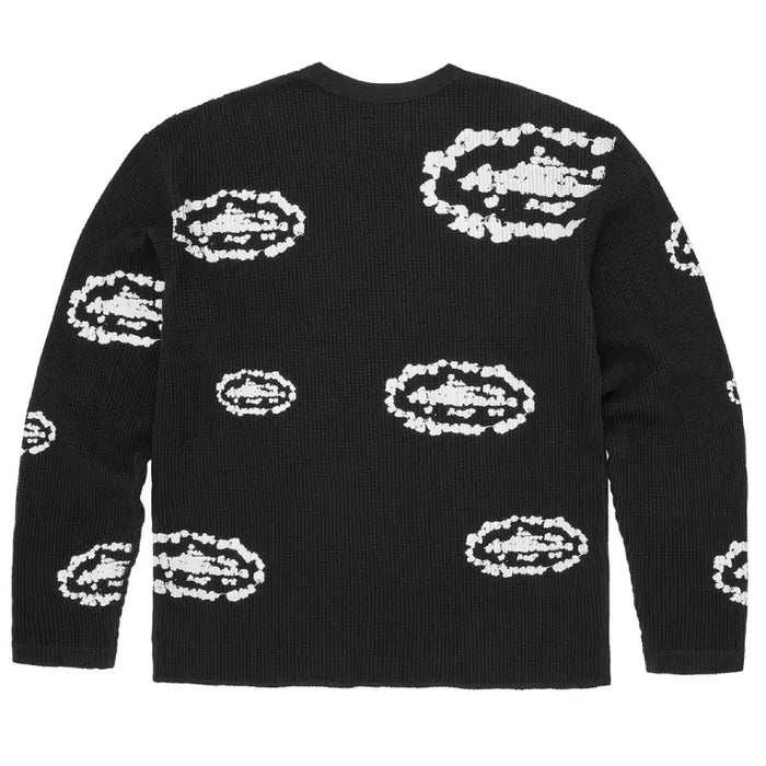 Corteiz x Denim Tears Island Wreath Waffle Thermal Jumper 'Black'