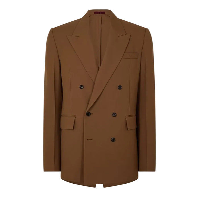 Gucci Twill Double Breasted Long Sleeve Blazer ‘Brown’