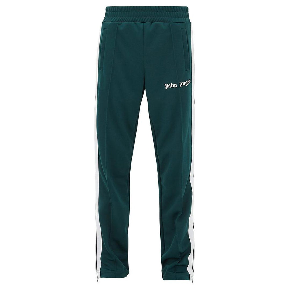 Palm Angels Side-Stripe Track Pants In Dark Green/White