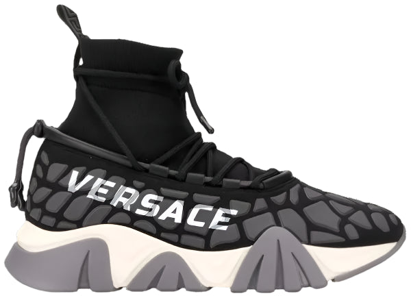 Versace Squalo Drawstring Sneakers in Black