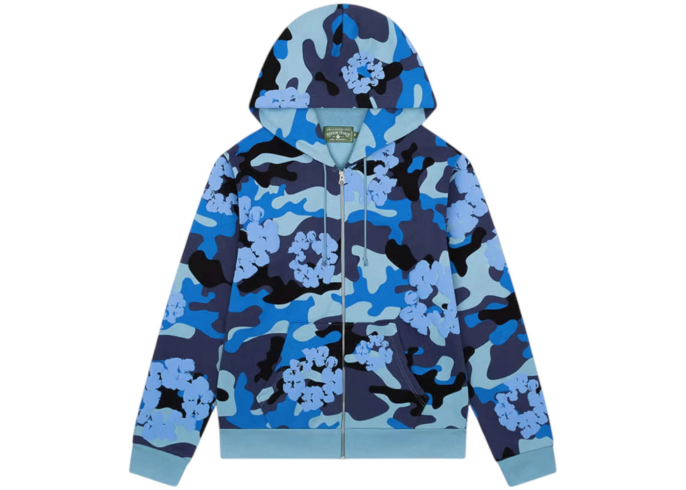 Denim Tears Camo Wreath Zip Hoodie Blue 'London Exclusive'