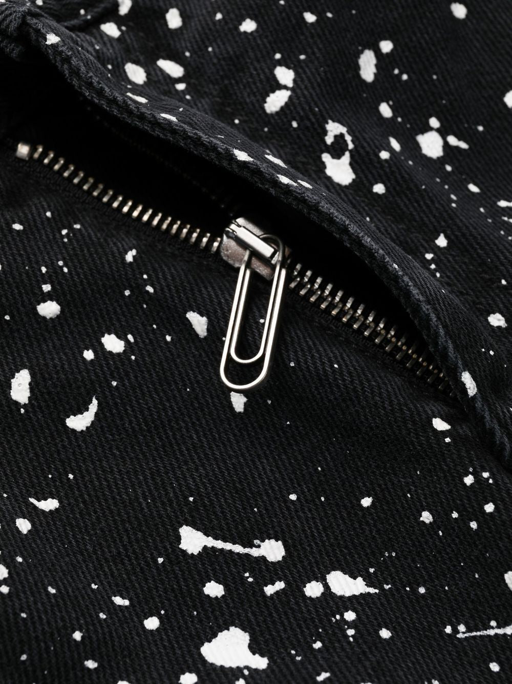 Off-White Diag-stripe paint-splatter skinny jeans