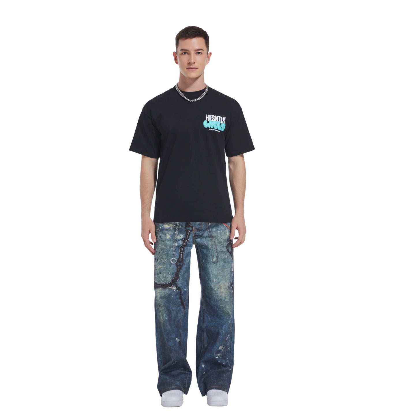 HESNTLS Baggy Fit Jeans - Chains