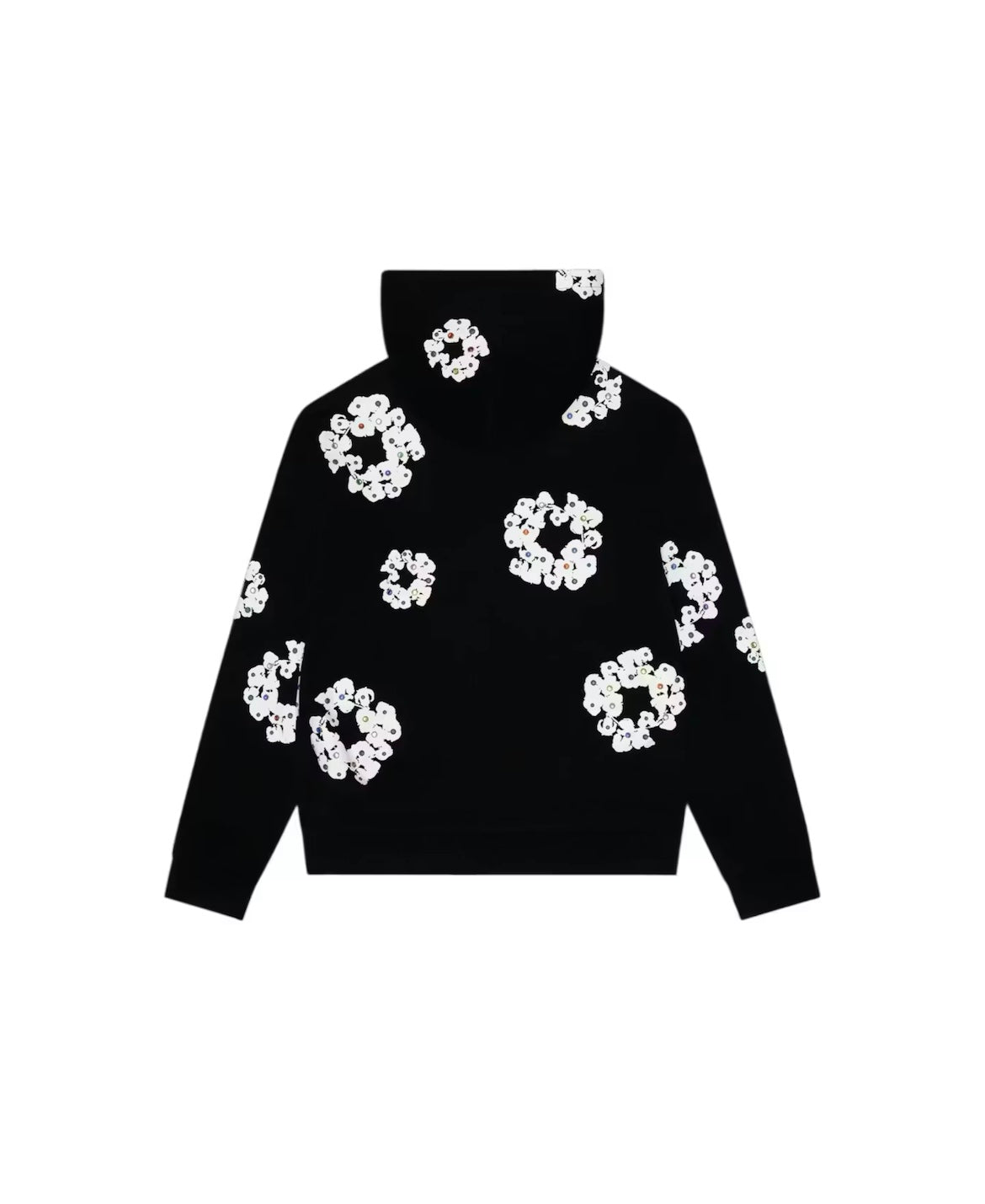 Denim Tears Rhinestone Cotton Wreath Zip Hoodie Vintage 'Black'