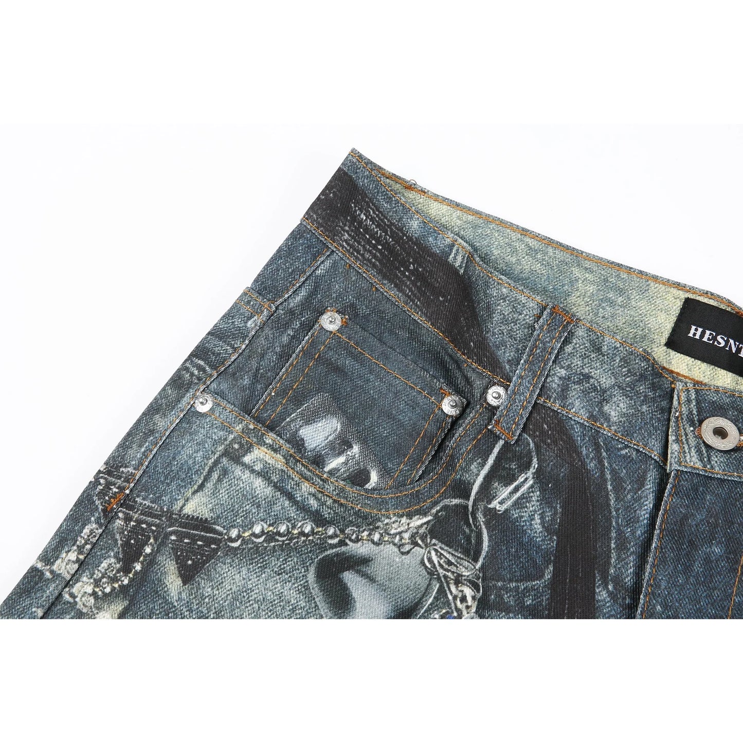 HESNTLS Baggy Fit Jeans - Chains