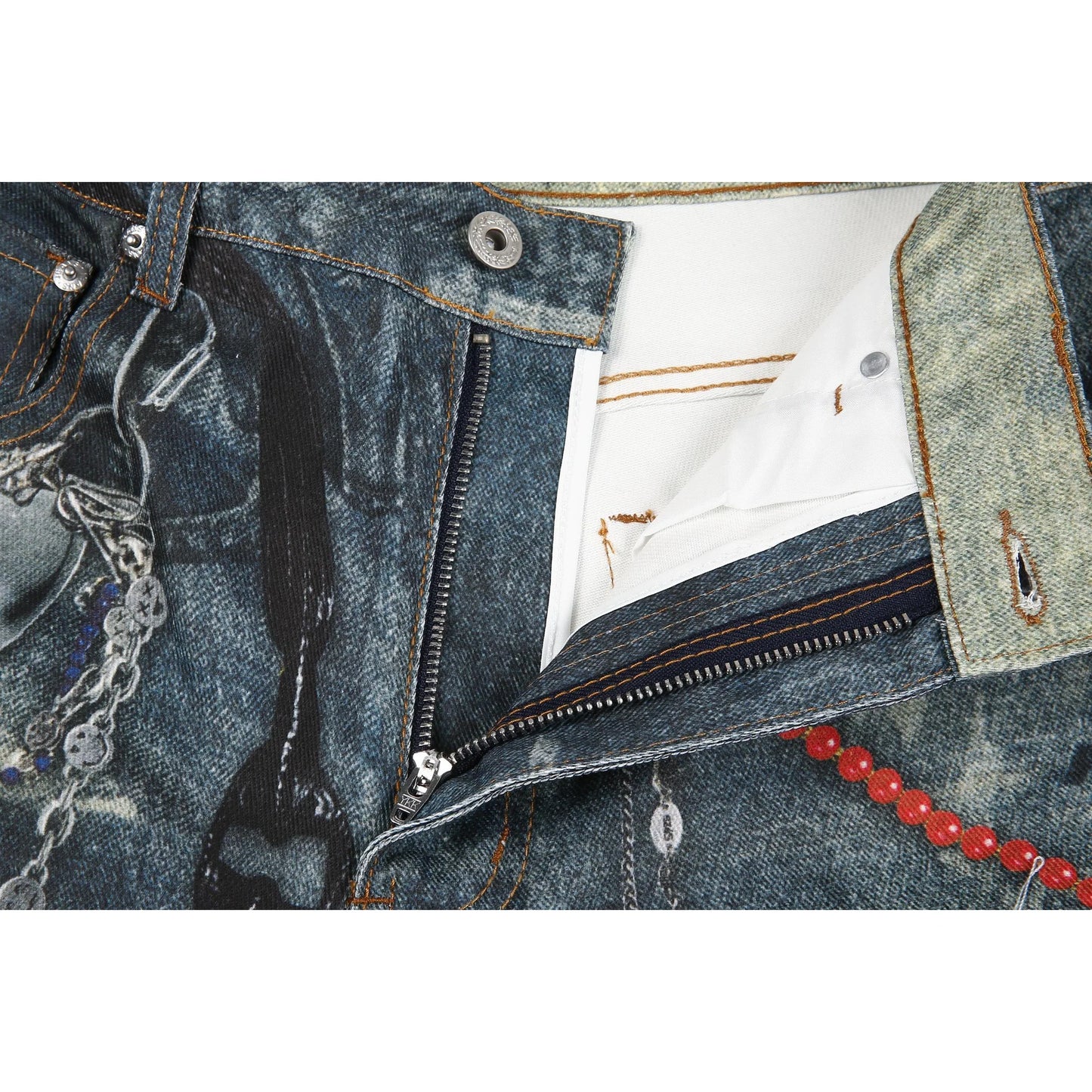 HESNTLS Baggy Fit Jeans - Chains