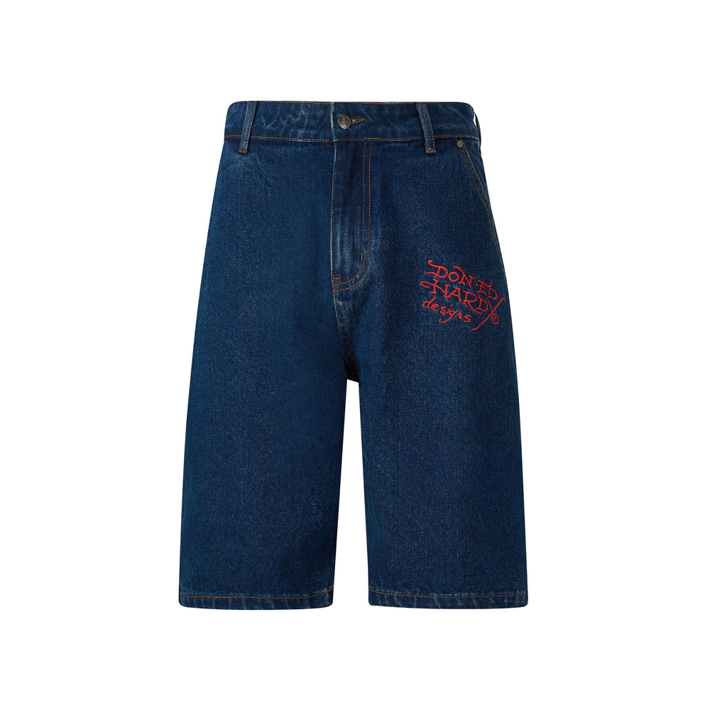 Ed Hardy Mens Nyc Skull Denim Jorts Shorts ‘Indigo’
