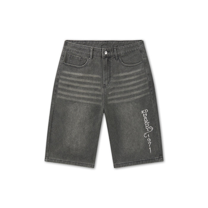 Ed Hardy Desert Snake Relaxed Denim Jort ‘Black Sandy Wash’
