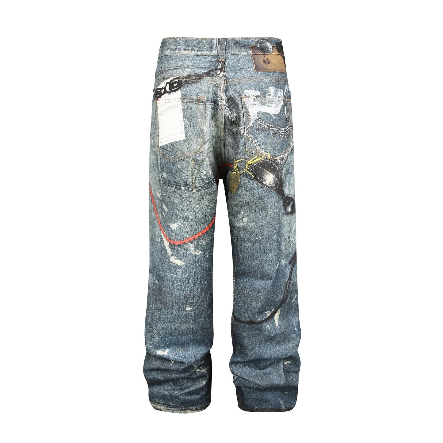 HESNTLS Baggy Fit Jeans - Chains
