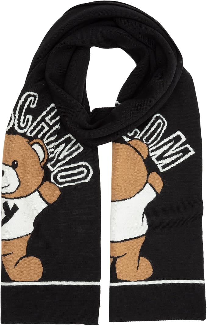 Moschino Teddy bear wool scarf