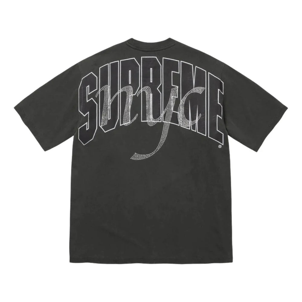 Supreme Rhinestone Script S/S Top ‘Black’
