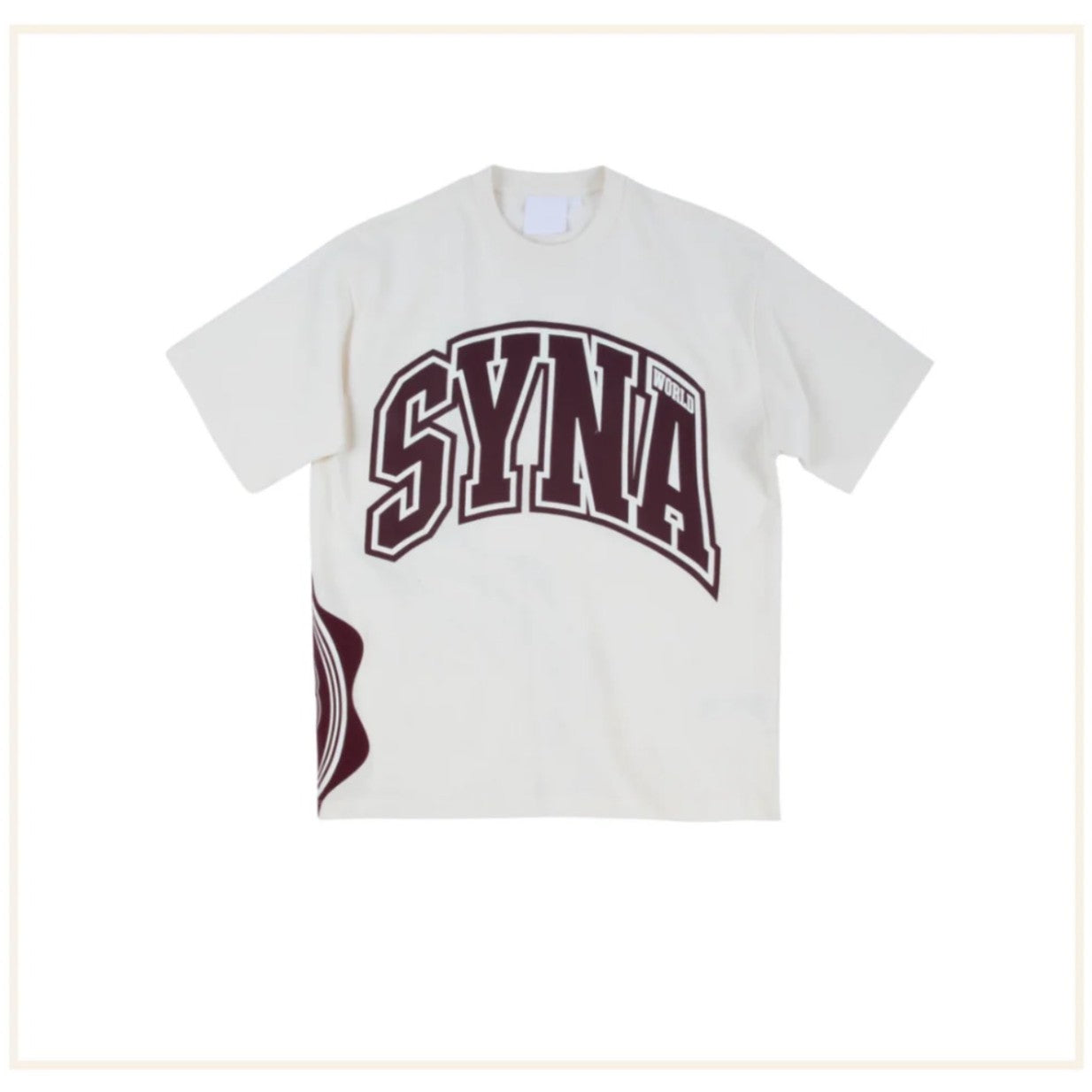 SYNA world college red and white tee