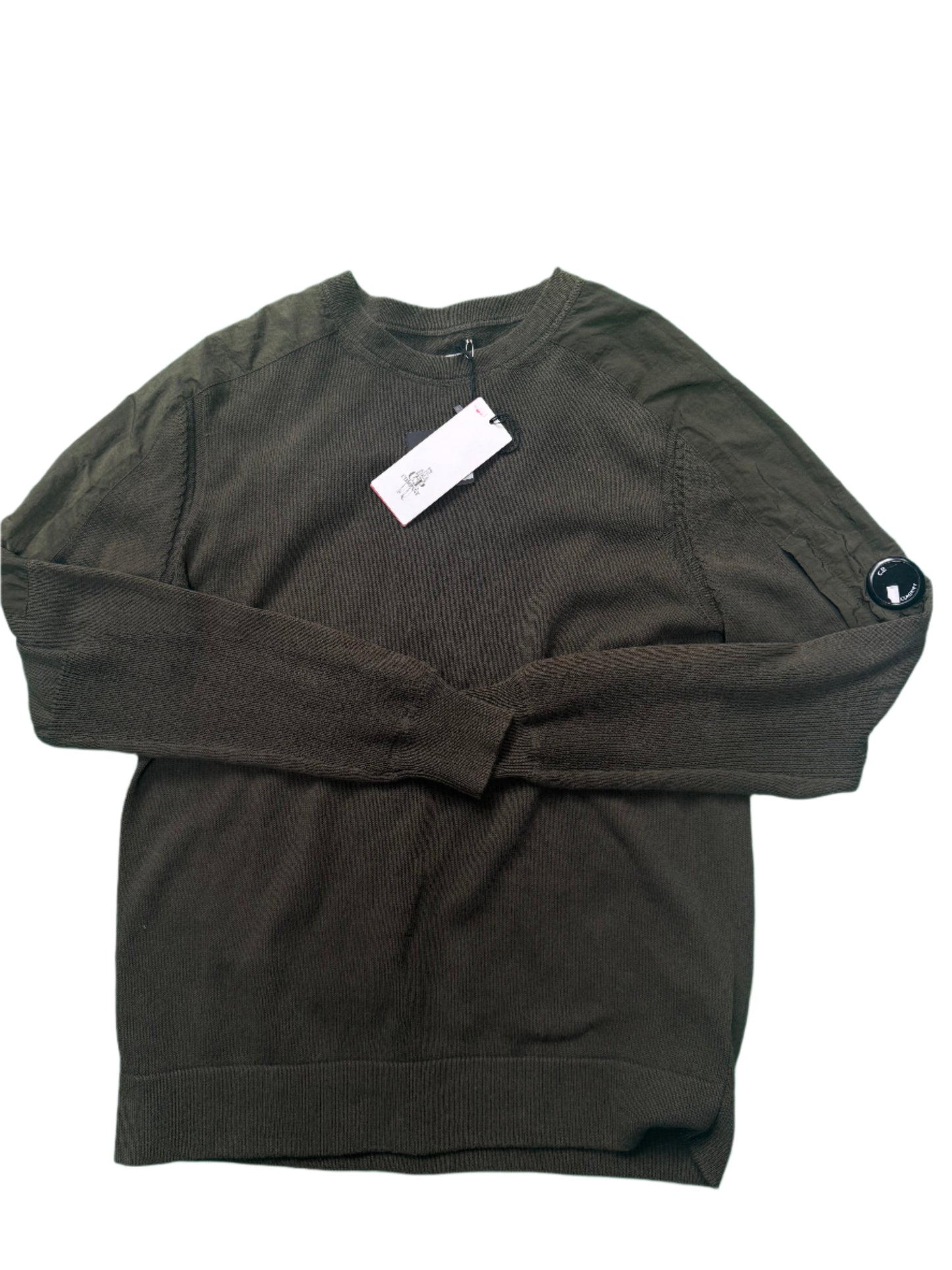 C.P. Company plain khaki green knit jumper