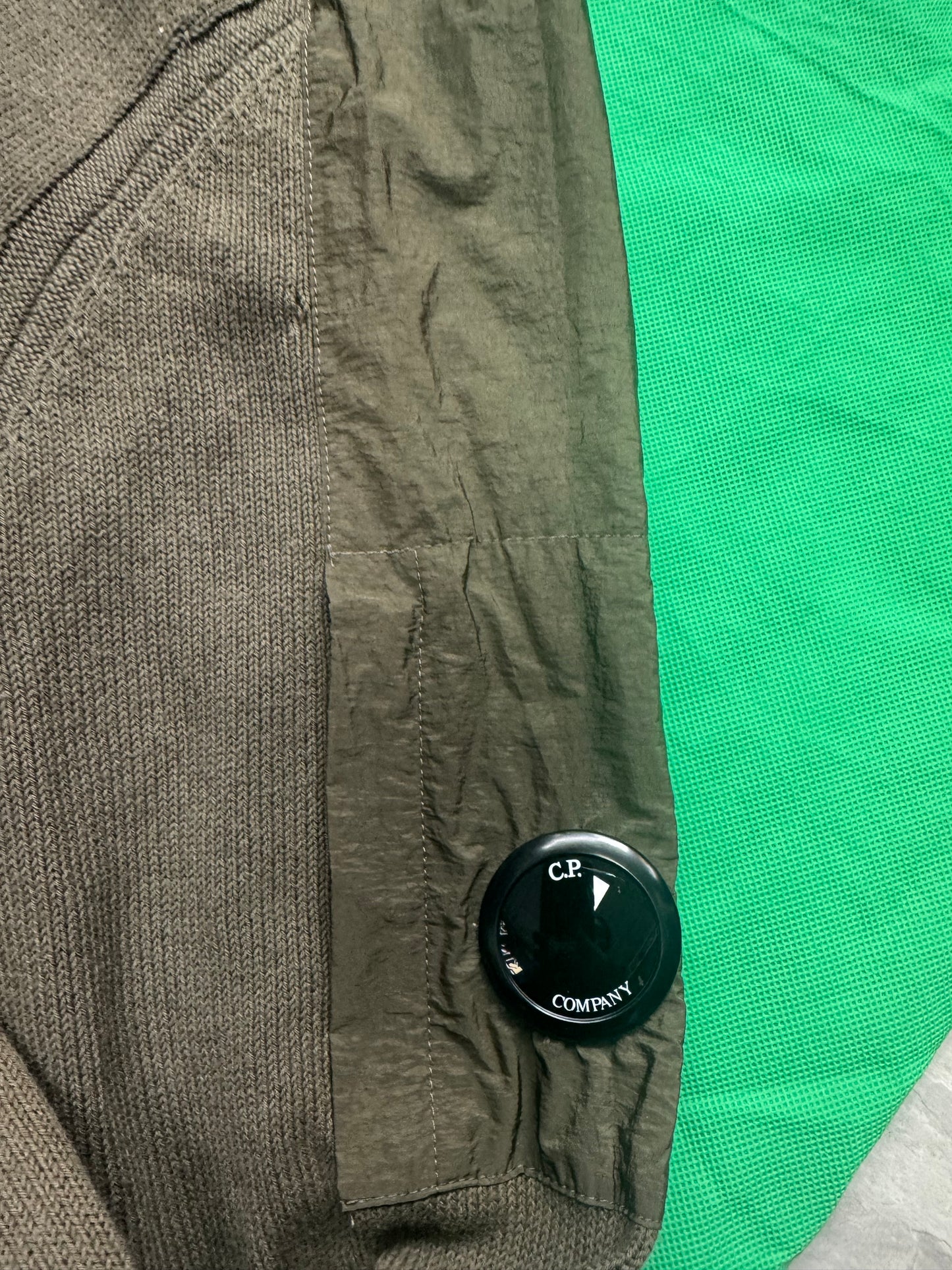 C.P. Company plain khaki green knit jumper