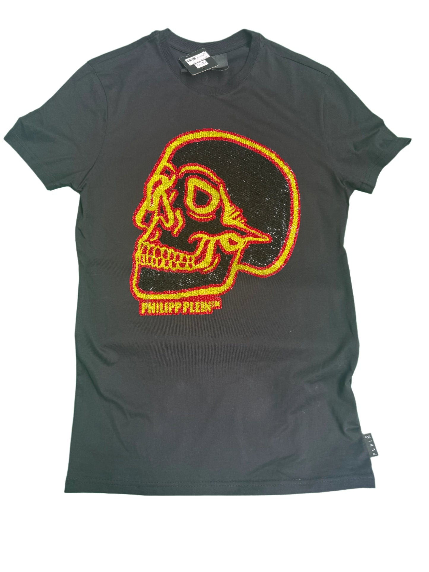 PHILIP PLEIN crystal outline skull t-shirt