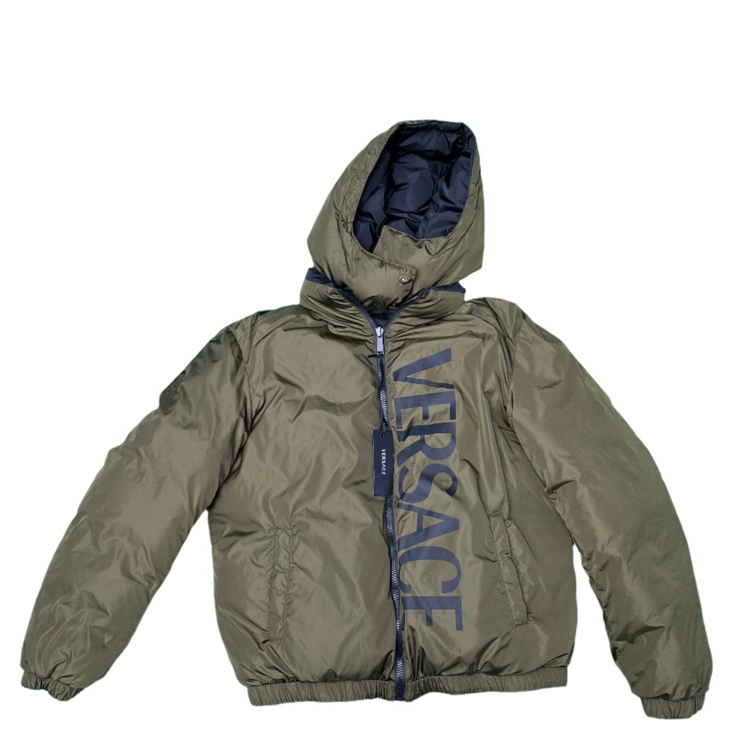 Versace Downjacket/Vestreversible Technical Fabric Black+Khaki