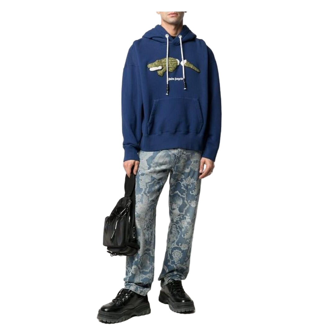 Palm Angels Crocodile Patch Logo Hoodie