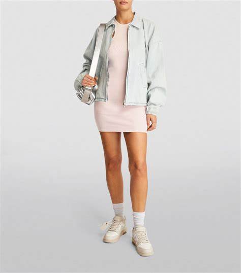 Off-White Sleeveless Ribbed Knit Dress – Nude Beige