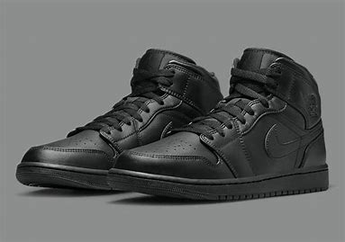Jordan 1 Mid Triple Black Men's