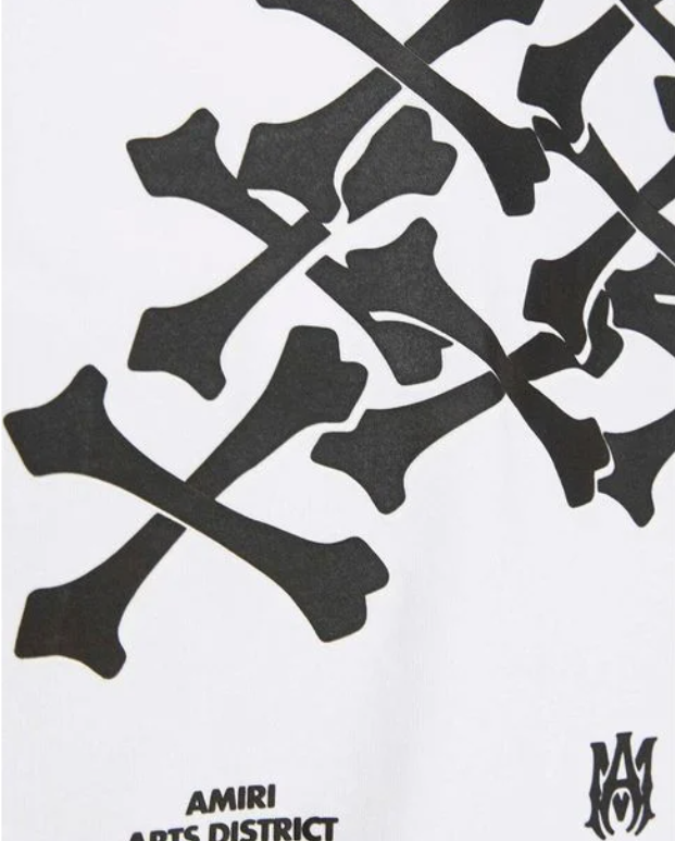 Amiri Hollywood Bones Stacked Logo T-Shirt 'White'