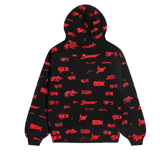 Sp5der Sex AOP Hoodie 'Black'