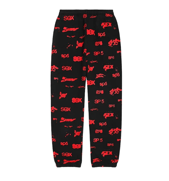 Sp5der SEX AOP Sweatpant 'Black'