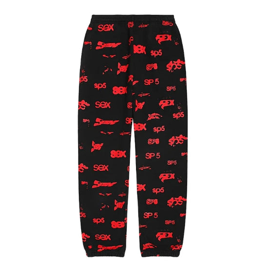 Sp5der SEX AOP Sweatpant 'Black'
