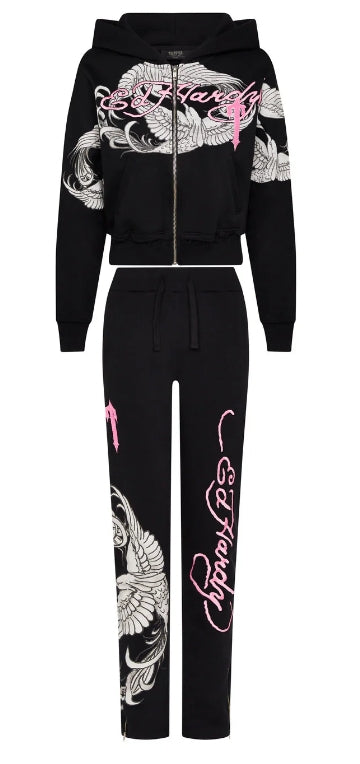 Trapstar x Ed Hardy Women's Jogger Black and Pink