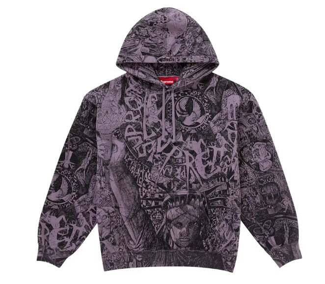 Supreme Liberty Hoodie Sweatshirt Purple