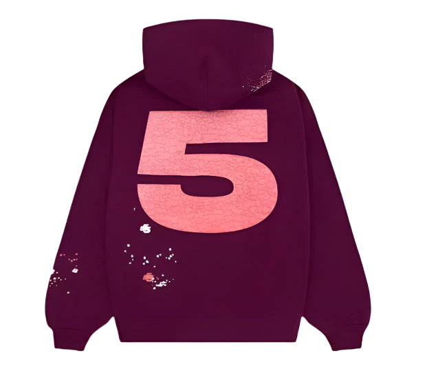 Sp5der Nocturnal Highway Hoodie 'Burgundy'