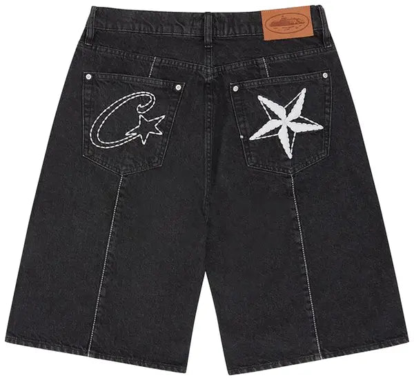 Corteiz Black denim Shorts