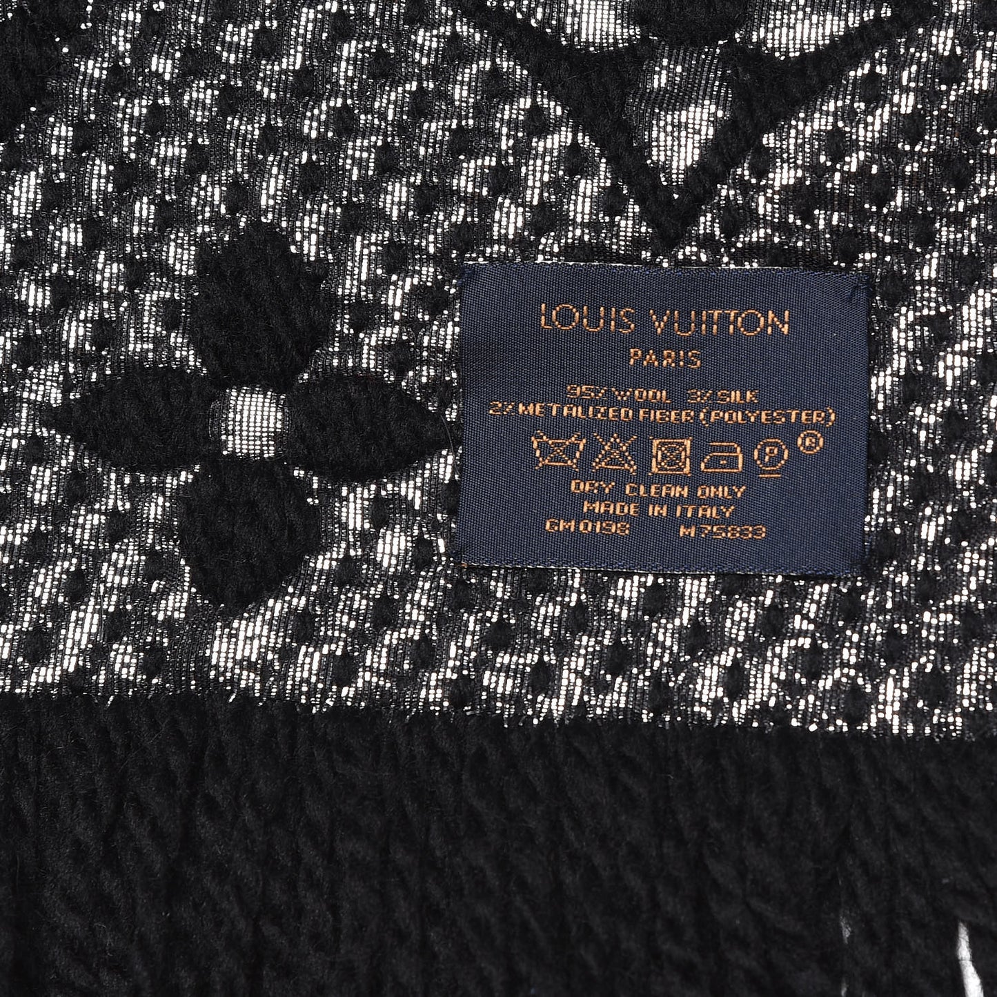 Louis Vuitton Wool Silk Logomania Scarf 'Black'