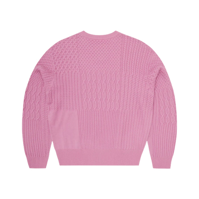 Corteiz Paneled Multi Knit Sweater Pink