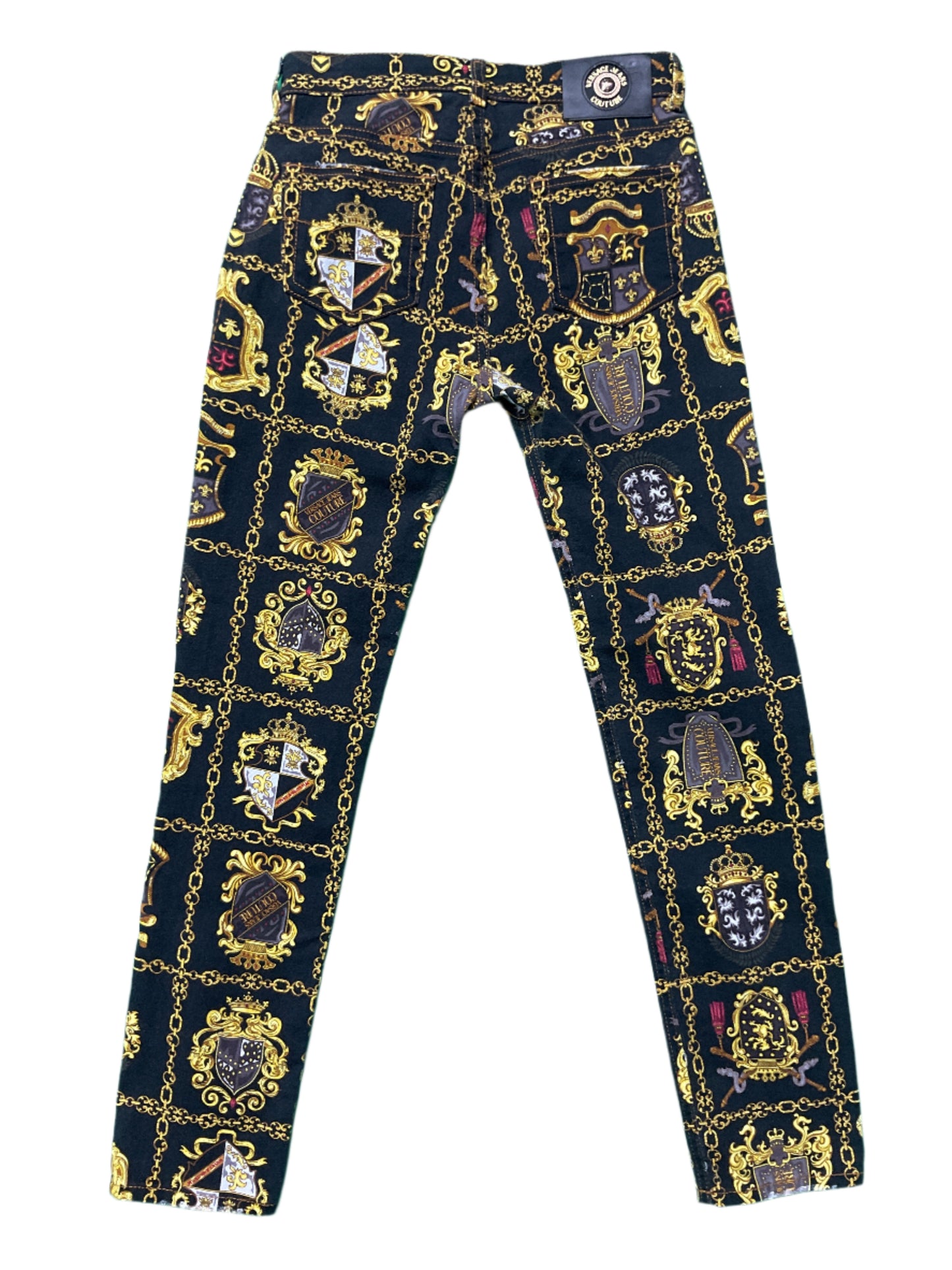 Jeans couture denim jeans black and gold