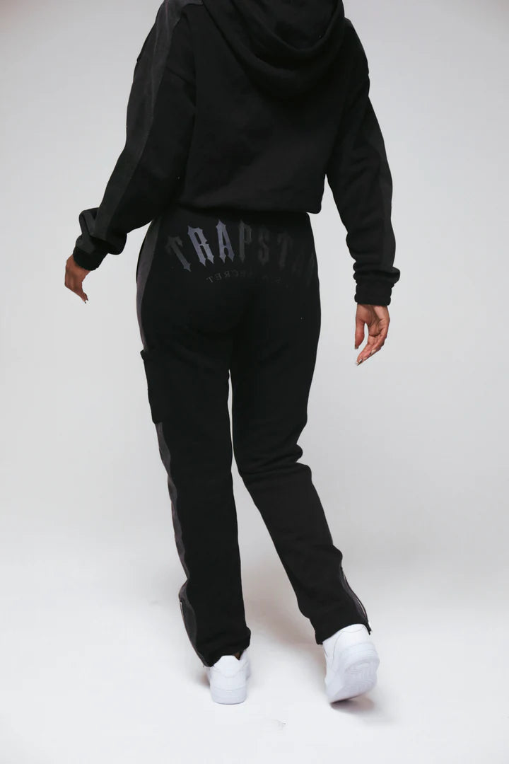 Trapstar Women's Denim Panel Deconstrcted Track Bottoms Black