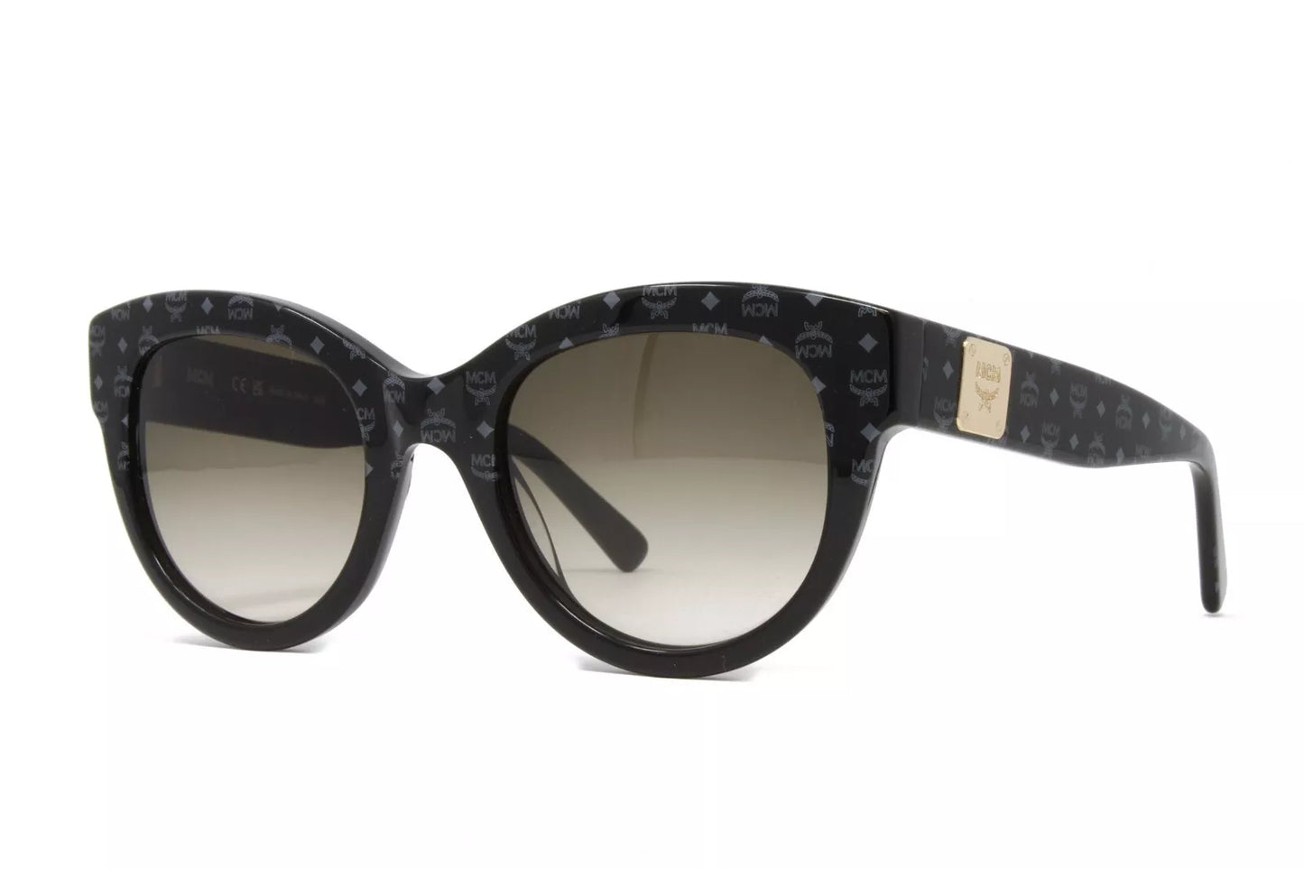 MCM Women's Sunglasses Black Visettos Brown Gradient Lens