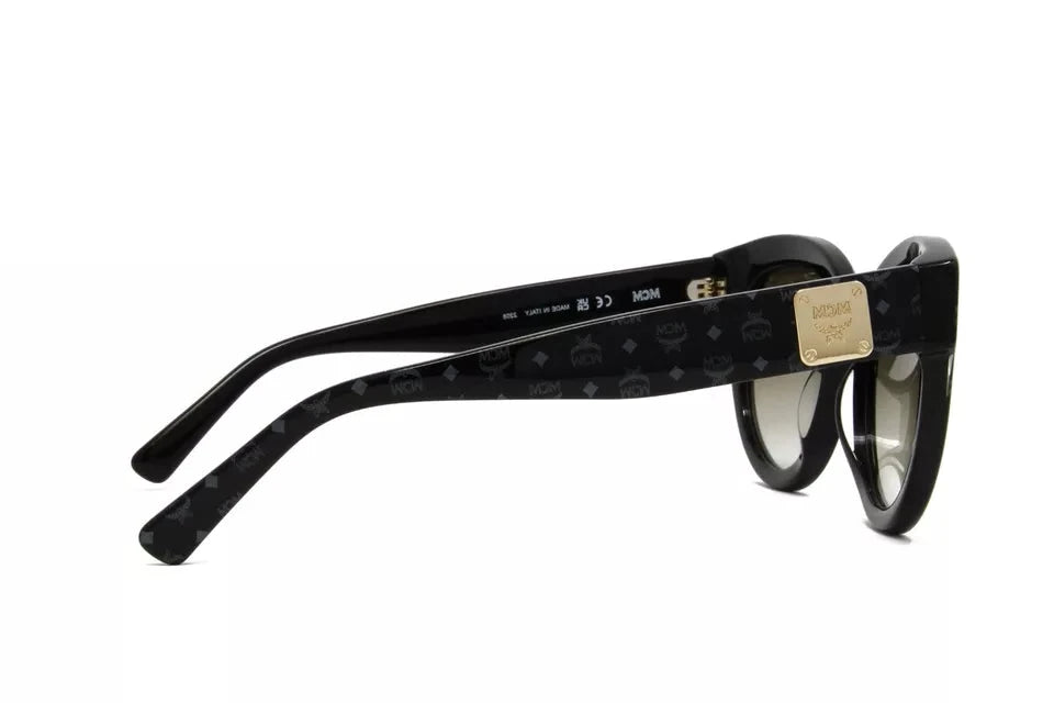MCM Women's Sunglasses Black Visettos Brown Gradient Lens