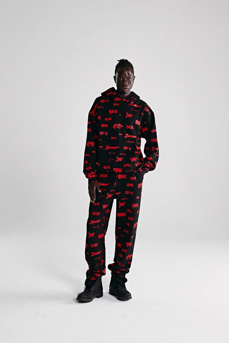 Sp5der Sex AOP Hoodie 'Black'