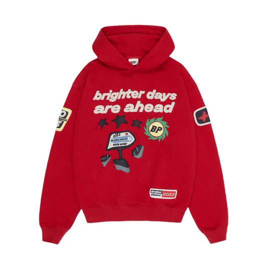 Broken Planet Brighter Days Are Ahead Hoodie 'Ruby Red'