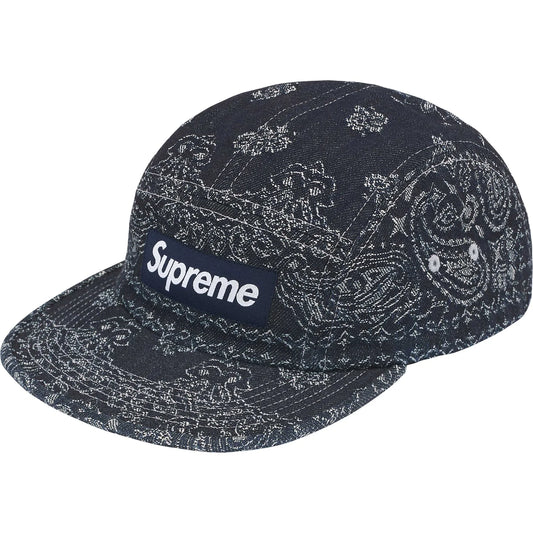 Supreme Bandana Jacquard Denim Camp Cap 'Indigo'
