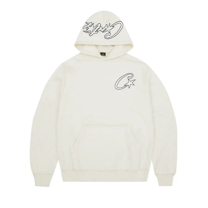 Corteiz Satin C Star Appliqué Hoodie ‘Off White’