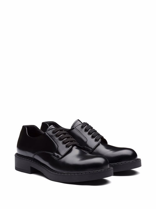 Prada Brushed Lace-up Derby Shoes