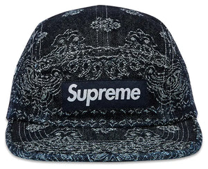 Supreme Bandana Jacquard Denim Camp Cap 'Indigo'