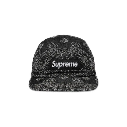 Supreme Bandana Jacquard Denim Camp Cap 'Black'